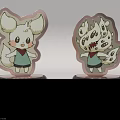 Cartoon Character Ornaments With Two Designs Transparent Flame And Animal Shaped Base With ORNAMENT Text