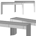 Modern Dark Wood Tables With Simple Design And Drawer Details