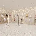 Warm Bright Children's Clothing Store Featuring Clothing Racks Cartoon Bear And Balloons