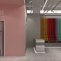 HT Brand Skin Care Store With Glass Wall And Product Display Shelves