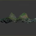 Detailed Colorful Natural Terrain With Green And Orange Textured Surface Features