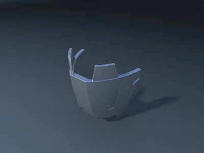 Modern Reception Desk with Minimalist Design and Sleek Geometric Structure 3d model