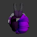 Futuristic Cyberpunk Character With Purple Pink Hair And Mechanical Headphones