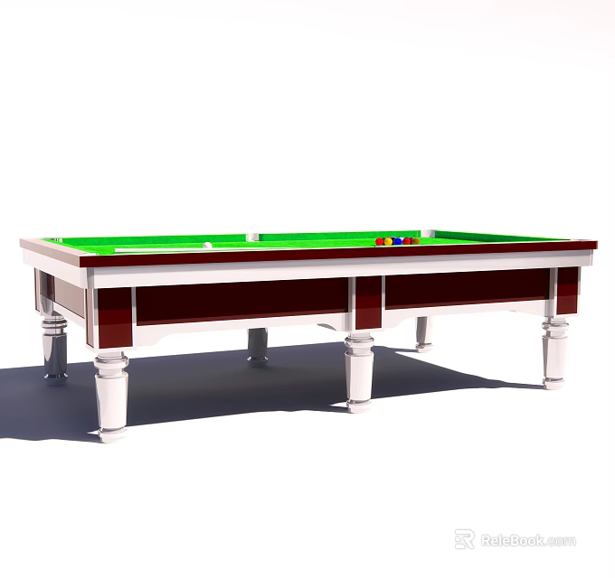 Professional Billiard Table With Green Felt Surface And Wooden Legs For Sports Entertainment Areas 3d model 
