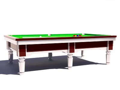 Professional Billiard Table With Green Felt Surface And Wooden Legs For Sports Entertainment Areas 3d model