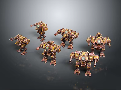 Industrial LOFT Robot Mech Warrior Machine Battlearm Mechanical Battlearm Machine Warrior Fighting Robot Game Robot 3d model