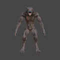 Fierce Game Movie Character With Dog Head Sharp Teeth And Muscular Build