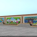 Colorful Mural Decorated Tree Pit Design With Plants And Animal Patterns In Outdoor Square