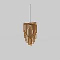 Modern Wooden Chandelier With Geometric Strip Design And Home Interior Decoration