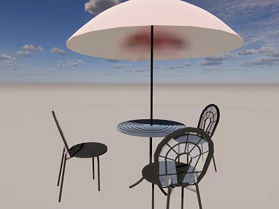 Modern Outdoor Table and Chair Outdoor Leisure Table and Chair 3d model