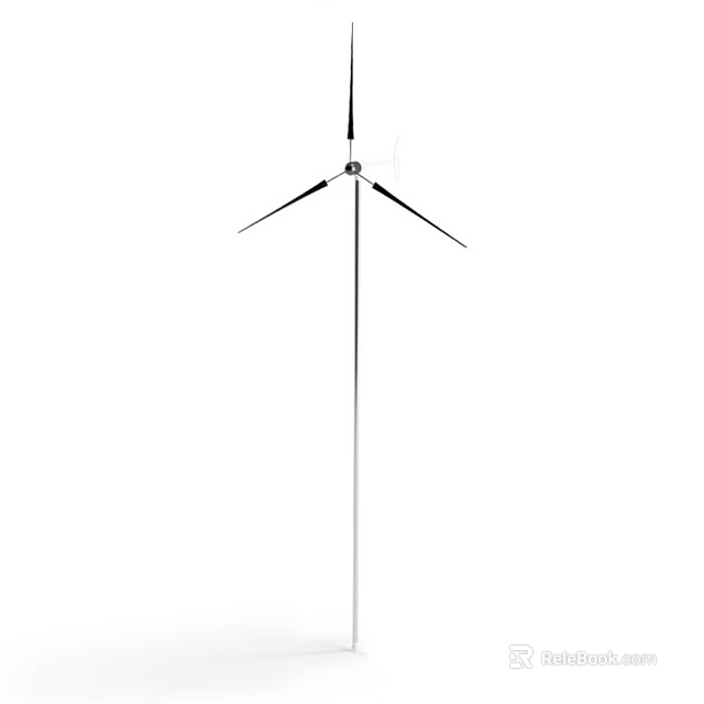 Industrial Wind Turbine Structure With Rotating Blades For Energy Production 3d model 