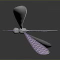 Dragonfly With Purple And Pink Wings Featuring Swirl And Checkered Patterns In Decorative Design