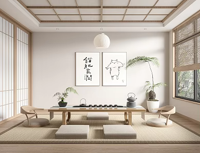New Chinese Tea Room Tea Room Tea Table and Chair 3d model