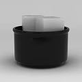 Black Cup With a Single Ice Cube in Simple Minimalist Design 3d model