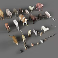 Collection of Various Animal Figurines Displayed in Assorted Sizes and Species