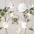 Moon Chandelier Children's Planet Moon Chandelier Concrete Decorative Lamp Planet Chandelier Moon Moon Wall Lamp Personalized Chandelier Creative Chandelier 3d model