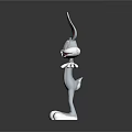 Cartoon Rabbit Character With Long Ears Outstretched Arms And White Body