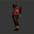 Firefighter Uniform With Red Jacket Harness Pants Orange Stripes Black Helmet Mask Gloves Boots