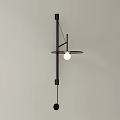 Sleek Modern Wall Light With Black Metal Structure And Circular White Bulb Design 3d model