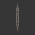 Vintage Battleship as Water Transport with Multiple Funnels Masts and Blue Brown Hull
