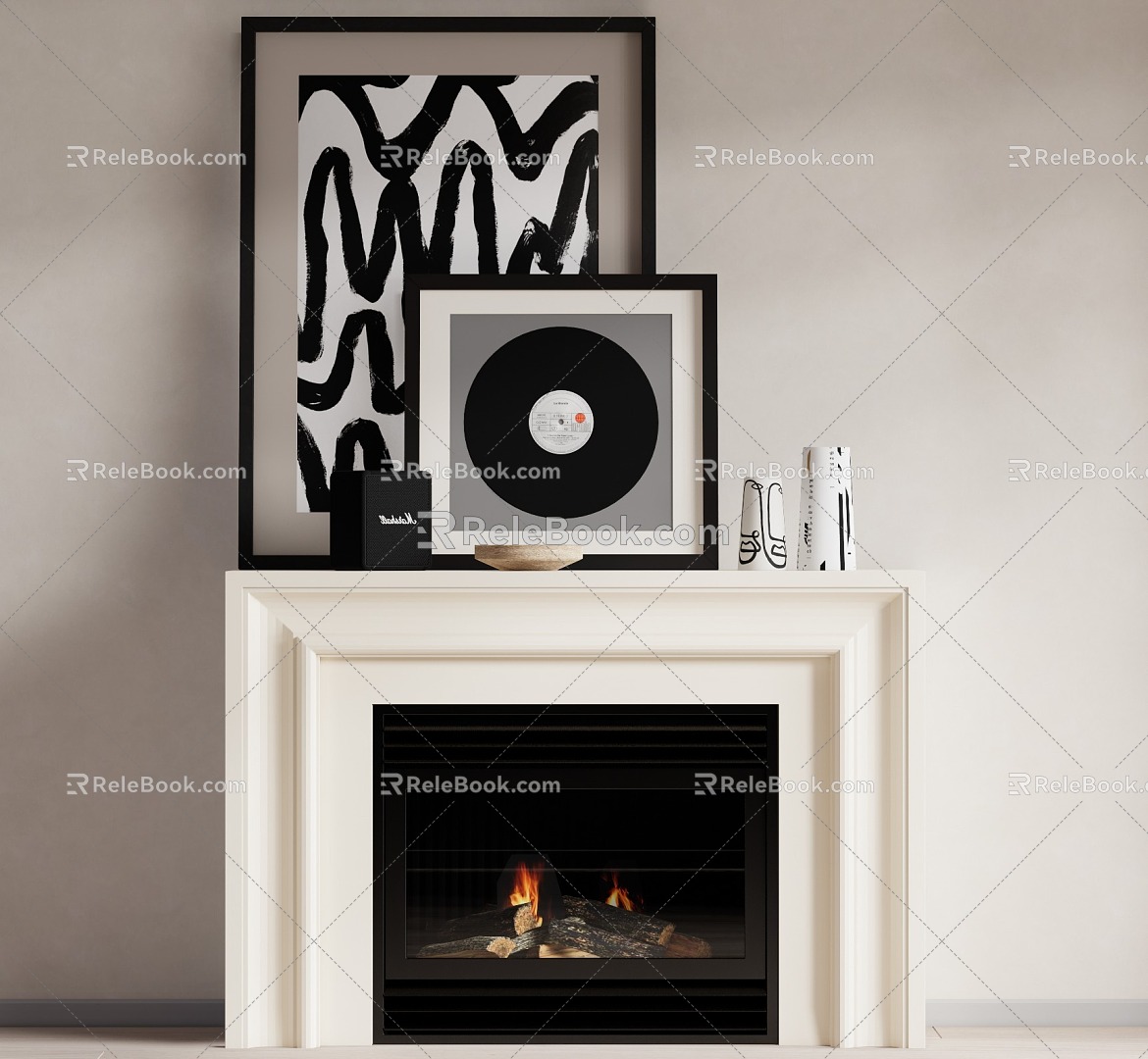 Modern Fireplace 3d model