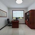 Public Security Mediation Room With Service Counter Information Boards And Office Equipment