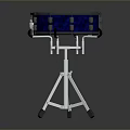 Professional Blue Snare Drum with Silver Hardware and White Drumhead on Tripod Stand
