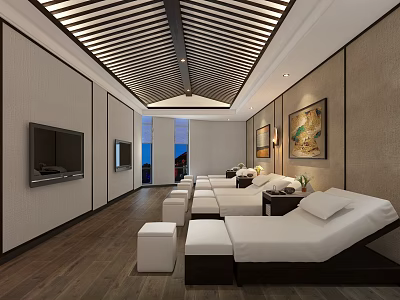 New Chinese foot bath room foot bath box 3d model