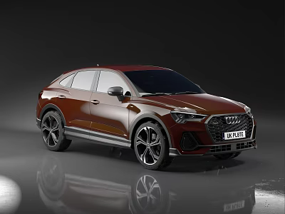 Red Audi Sporty SUV Coupe Design With Sleek Exterior And Black Alloy Wheels 3d model