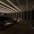 Modern Luxury Cinema Interior With Comfortable Seats Large Screen And Ambient Lighting