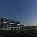 Modern Industrial Factory Building With Glass Curtain Walls And Spacious Surrounding Grounds