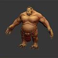 Muscular Fantasy Creature Character With Clawed Feet And Bulging Muscles