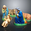 Nativity Scene Figurines With Baby Jesus Mary Joseph Ox And Donkey