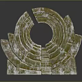 Modern Home Decorative Sculpture with Circular Step Design and Yellow Green Texture