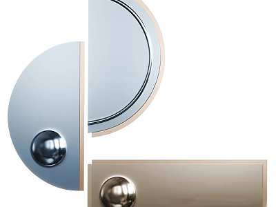 Modern Circular Wall Lamp With Metal Frame Reflective Surface And Decorative Ball 3d model