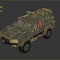 Tactical Armored Military Vehicle With Green Exterior Four Wheel Drive And Roof Mounted Weapon