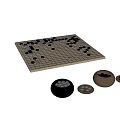 Go Game Chessboard with Black and White Pieces and Bowls for Board Game Entertainment