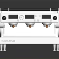 Professional Rancilio Classe 10 White Coffee Machine With Three Spouts And Brass Handles