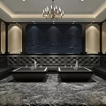 Luxurious KTV Room With Leather Sofas Marble Floor And Decorative Paintings 3d model