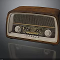 Vintage Retro Radio Design With Wooden Case Front Grille And Control Knobs
