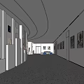 Modern Exhibition Hall Interior With Art Paintings White Walls And Ambient Lighting
