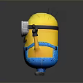 Cute Yellow Minion Stuffed Toy With Blue Overalls Goggles And Waving Pose For Kids