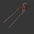 Rusty Metal Hardware Pliers With Long Handles And Vintage Design