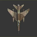 Vintage Military Fighter Aircraft With Camouflage Paint And Sharp Nose Structure