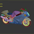 Blue Sport Motorcycle Showcasing Streamlined Design Black Seat Silver Exhaust And Shiny Alloy Wheels