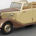 Classic Vintage Car With Beige And Brown Exterior Retro Grille And Chrome Details