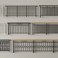 Various Metal Railings With Classic And Modern Design Patterns In Different Styles 3d model
