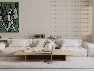 Modern three-seat sofa 3d model