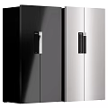 Modern Black and Silver Double Door Refrigerator Freezer With Sleek Design