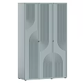 Modern Minimalist Light Grey Chest Of Drawers With Elegant Embossed Arch And Vertical Groove Design